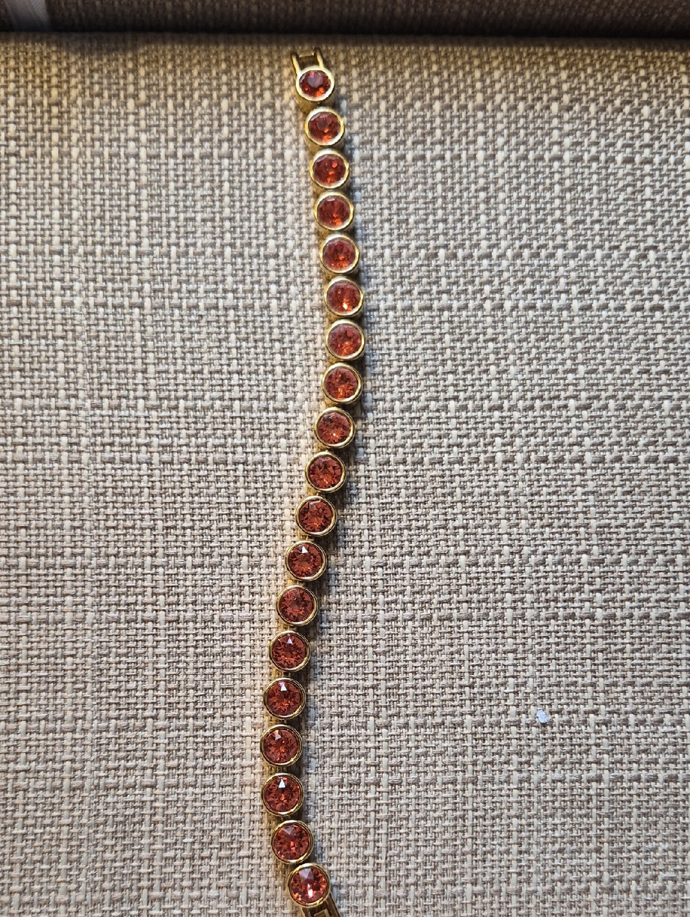 Gold Bracelet with Orange Crystal Accents - Women's Jewelry